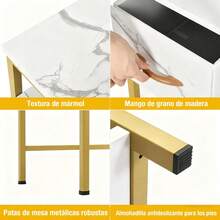 Mesa Para Manicurista Doble Con Estante 120x40x80cm - Blanco - Ver 8