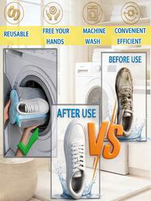 Bộ 2 túi vệ sinh giày/1 túi chăm sóc giày, túi đựng giày chuyên dụng cho máy giặt, túi giặt bền chắc phù hợp với mọi loại giày, có thể sử dụng trong máy giặt và máy sấy, giúp bạn tạm biệt vết bẩn và cặn bám, túi giặt và giá phơi giày đa năng, quà tặng Ngày của Mẹ. - Nhiều màu - Xem 5