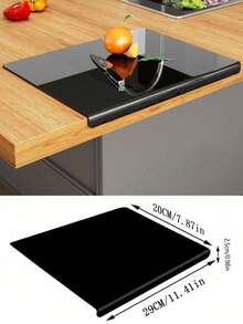 1pc Acrylic Cutting Board For Kitchen Countertop, Countertop Protective Mat, Kitchen Supplies, Large Transparent Cutting Board - Black - View 12