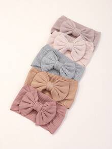 Bilicaca 5pcs Random Colored Candy Shaped Hair Bands With Wide Bowknot For Kids, Baby Girls Love Valentine - Nhiều màu - Xem 2