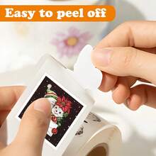 500张雪人贴纸卷，可贴于水瓶、10种不同款式，适用于派对、墙面、剪贴簿、信封、生日贺卡等。 - 隨機風格 - 查看 4