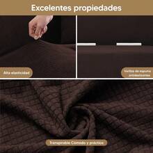 3 Piezas Fundas para Sofá para Sofá de 1/ 2/ 3Plazas Tela Antisalpicaduras Cubre Sillones para Sala Elásticas y Ajustables Protección contra Polvo y Manchas Decoración para Sala(No Incluye Fundas de Cojín) - Café integral - Ver 3