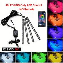 Easy Installation, Automotive High Brightness Neon Kits, Automotive LED Light Strips, Interior Lights, Christmas Decorations, USB Neon Accessories, Ambiance Light Strips, Foot Space Neon Kits, Without Battery - 多色 - 查看 10