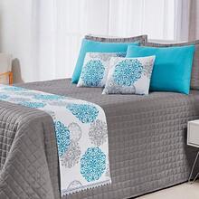 Kit Peseira de Cama com Capas de Almofadas Piquet 3 Peças - Cinza - Visão 1