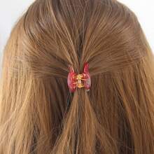 Mini pinza de pelo de plástico antideslizante de 1.2 pulgadas, con estampado floral, pequeñas pinzas de acrílico para niñas y mu - como en la foto - Ver 3