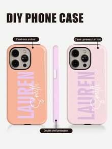 Personalized 3D Colorful Initial Letter Customized Glossy 2-In-1 Filmstrip Phone Case Protective Cover Compatible With Various Phone Models Girly Girl Stuff Customized Phone Case For Women Girls Aesthetic Gift For Her - Multicolor - View 5