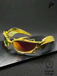 1 pieza Adorno decorativo con forma de cuerno de dragón de festival de sacrificio chino, diseñador original DELON Liyao Gafas decorativas únicas con estilo ciberpunk tridimensional geométrico multicapa (este modelo ha sido registrado con la patente de diseño de la UE) - Cuernos de llamas ciberpunk - Ver 27