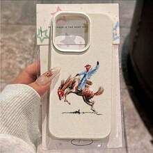 Funda para teléfono con diseño moderno de patrón de caballo en denim, bling, suave y resistente al desgaste, compatible con fundas de Apple para iPhone 17, 17 Pro, 17 Pro Max, 7/8/X/XS/XR/11/12/13/14/15/16 Plus Pro Max, funda protectora integral a prueba de golpes, regalo de vacaciones/regalo de cumpleaños para amigos - Blanco - Ver 1