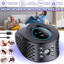 Repelente ultrasónico de plagas, repelente electrónico de roedores con alimentación USB, para interiores y exteriores, para ardillas y ratas, y para arañas en áticos, casas, garajes, sótanos y almacenes. - Negro - Ver 5