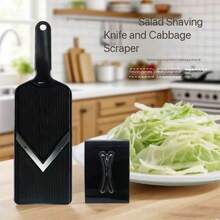 Efficient Multi-Purpose Vegetable Shredder & Cabbage Grater - Durable Plastic Kitchen Tool With Sharp Blades For Salads, Coleslaw, Stir-Fries - Easy To Use, Clean & Store - Ideal Gift For Home Cooks, Cabbage Shredder, Ergonomic Design, Sturdy Construction - Black - View 2