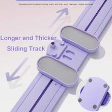 5 In 1 Folding Hip Leg Exerciser Indoor Ski Training Machine, Multifunctional Home Gym Equipment With Tension Rope, Removable Armrests & Phone Holder, Space Saving Design - Purple - View 2