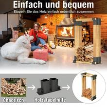 4-Piece Log Rack, Sturdy, Outdoor Use, Hot-Dip Galvanized, Compatible With Wooden Beam Connectors, Log Storage Rack, Frame, Indoor/Outdoor Use - Regular - View 5