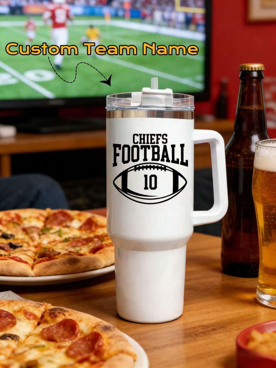 1pc Customized Baseball Themed Car Water Bottle, Can Add Personalized Text, Perfect For Hydration On The Go - Multicolor - View 1