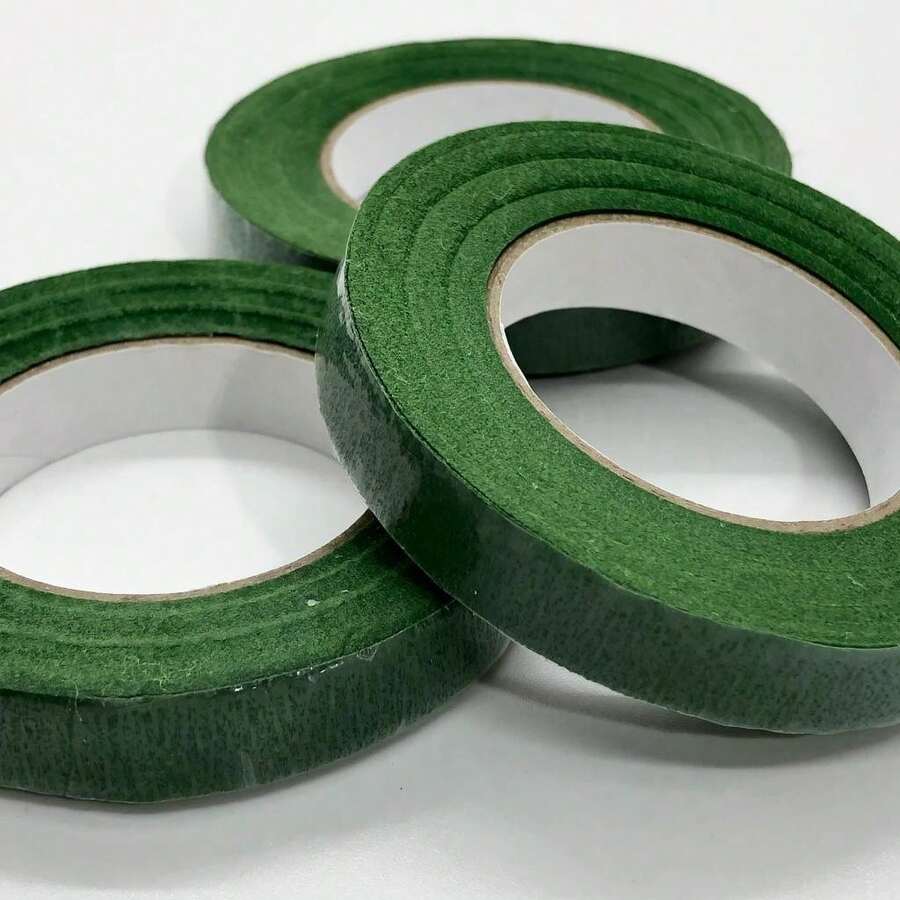 1 Piece/4 Pieces Dark Green Floral Ribbons DIY Decorative Floral Ribbons With Greenery For Bouquet Stem Wrapping And Wedding Floral Crafts (1/2 Inch X 30 Yards) - 3個單位 - 查看 1
