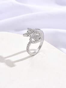 Elegant Women's Hollow Heart, Virgin Mary, Butterfly Open Ring, Decompression Rotating Daily Versatile Jewelry - Butterfly - View 6