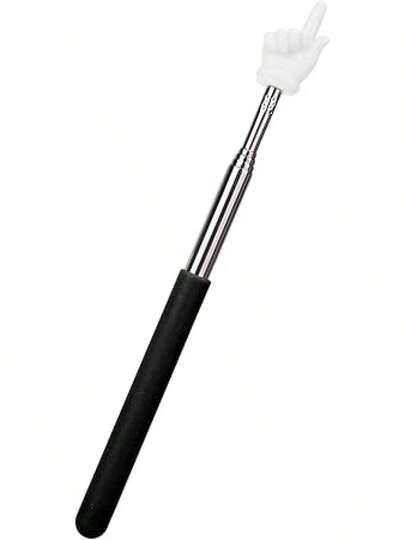 Extendable Finger Pointer Stick, Collapsible Telescoping Long Hand Pointing Stick, Classroom Must Have Supplies Essentials, Black