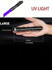 1支LED手电筒，高亮度便携防水迷你LED手电筒，带夹子，多功能便携式笔式手电筒，适用于露营、户外应急、钓鱼照明、露营配件 - 黑色 - 查看 15