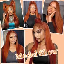 13x4 Lace Front Wig Human Frontal Hair HD Transparent Lace Wig 200% Density Straight Natural Hairline With Baby Hair Pre-Plucked Frontal Wigs For Women 30 Inch Blended Hair Invisible Knots (350 Ginder) - S350 - View 10