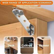 Stainless Steel Corner Brace,90°Right AngleSupport Bracket For Cabinets & Furniture, IndustriaHardware Accessories Wood Corner Brace Angle Brace Support L-Shaped Corner Brackets Universal Steel Angle Brackets - Stainless Steel Corner Brace - View 3