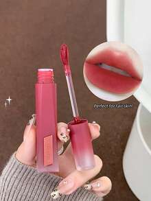 Gege Bear 1pc Soft Matte Velvet Lip Gloss, Long-Lasting Non-Fading, Natural Color, Versatile Makeup Lip Tint - Multicolor - View 5