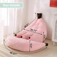 Puf de plátano con otomano, sofá cama con reposapiés, cómoda tumbona convertible para adolescentes y adultos, sofá de felpa para recámara, sala de estar o recámara, color amarillo M - Rosa - Ver 7