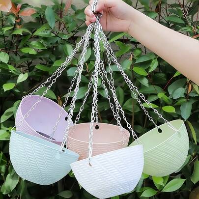 ハンギングプランター、手作りビーズ編みハンギングバスケット、室内外ガーデンプランター、パティオ・ヤードの装飾、春、バレンタインデー、結婚式、誕生日に適しています