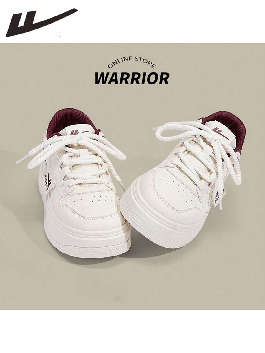 WARRIOR Một đôi giày thể thao đế cao, kiểu dáng thoải mái, giúp thon gọn và tăng chiều cao dành cho nữ, mẫu mới mùa xuân 2026, thời trang, đa năng, nhẹ, chống trơn trượt, đế mềm, thoáng khí, phù hợp cho các hoạt động thể thao trong nhà và ngoài trời. - Gạo đỏ - Xem 1