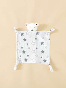 2pcs Soft Thin Baby Cotton Gauze, Cute Bear Plush Multifunctional Drool Bib, Security Blanket - Multicolor - View 5
