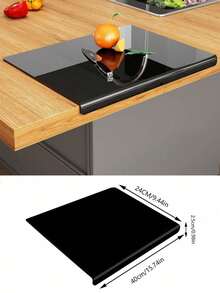 1pc Acrylic Cutting Board For Kitchen Countertop, Countertop Protective Mat, Kitchen Supplies, Large Transparent Cutting Board - Black - View 10