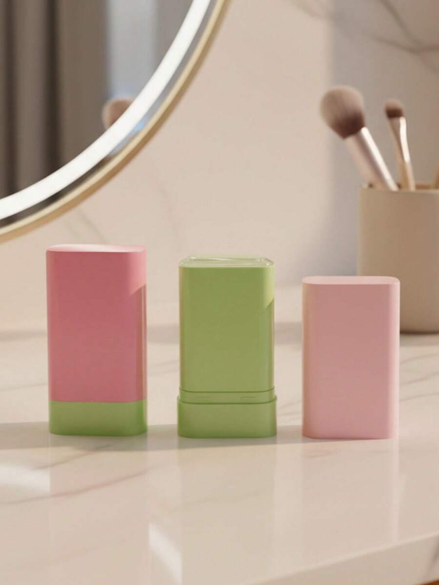 1pc 20g Flat Square Deodorant Stick Empty Container, Twist-Up Deodorant Tube, Blush Compact, Inexpensive, Christmas Gift, Cosmetics, Makeup Tools, Cheap Items, Gift, Women's Gift, Christmas Gift,Giveaways,Travel,Cheap Stuff,Travel Essential - Multicolor - View 1