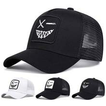 1顶男士笑脸牙齿刺绣卡车司机帽，休闲棒球帽，街头时尚，适合春季、秋季、旅行、海滩等场合 - 多色 - 查看 8