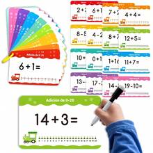 beartale 16pcs Hook And Loop Number Cards, Children's Basic Addition Practice Learning Toy, Double-Sided Multiplication Table Flash Cards, Pre-School Math Rapid Calculation Training, Classroom Whiteboard Teaching Tool - Multicolor - View 2