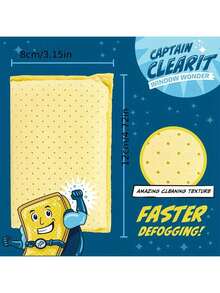 1pc Upgraded Car Cleaning Sponge Block - Double-Layer Non-Woven Plush, Car Glass Defogging, Waxing, Interior Cleaning - / - View 4