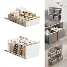 1pcs Pull Out Cabinet Organizer Slide Out Drawer Storage Shelves Extendable Kitchen - White - View 1