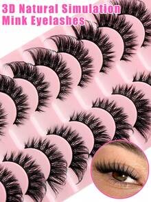 10 Pairs 3D Layered DD Curl Russian Volume False Eyelashes, High Curl Degree - Cat Eye Lashes - View 2