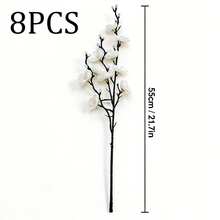 Artificial Flower Simulation Plum Blossom 21.7 Inches, Suitable For Home, Hotel, Office, Wedding, Party, Garden Decoration - White - View 10