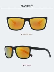 6PCS Retro Casual Square Glasses For Men,And Women Sports Glasses, Stylish And Colorful Lenses Paired With A Sturdy PC Frame, Suitable For Fishing, Hiking, Golf, Driving, Skiing, Summer And Autumn/Winter Minimalist Accessories. - 彩色 - 查看 5