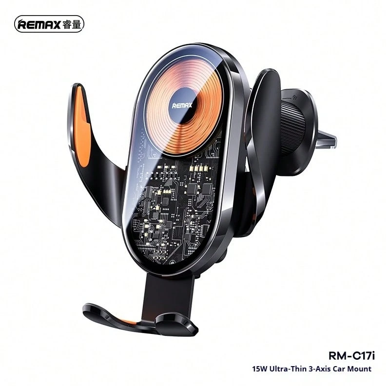 REMAX Magnetic Wireless Charging Car Mount With 360° Rotation, Air Vent/Dashboard/Windshield Compatible For IPhone 12-16 & MagSafe Devices - Black Car Magnetic Charger - View 1