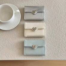 Heart-Shaped Wallet, Large Capacity Women's Wallet, Student Tri-Fold Card Holder - Multicolor - View 4