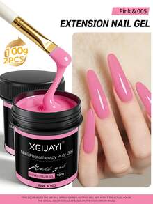 XEIJAYI 6 Colors 100g UV LED Curing Nail Extension Gel, Crystal Nail Extension Gel For Home Salon DIY Nails - Multicolor - View 10