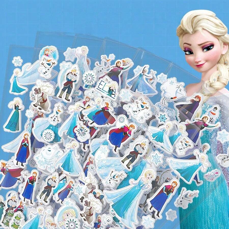 DOBBLE 1 Set Frozen Stickers Princess Reward Cartoon Girl Stickers 3D Bubble Stickers - Random - Multicolor - View 1