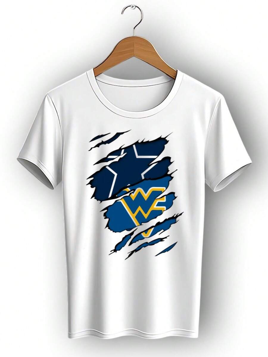 Cowboys West Virginia Mountaineers Fan Crossover T-Shirt (2) - trắng - Xem 1
