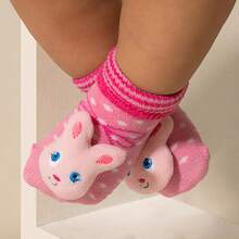Meias Dallf Newborn Animal-Shaped Slipper Socks For Maternity, Durable Cotton, Comfortable, Dallf - 粉色 - 查看 1