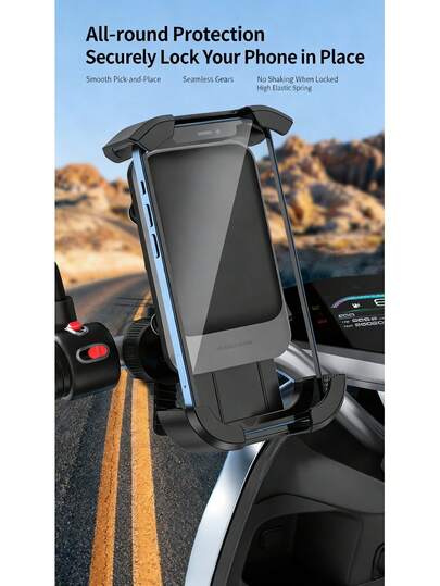 Adjustable Shockproof Shock-Absorbing Bicycle Phone Holder Navigation Phone Mount Hands-Free Convenient 360° Rotation Suitable For Outdoor Cycling And Mountain Biking Firmly Secures Your Phone Valentine's Day Gift