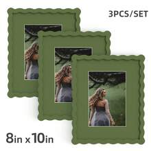 1pc/3pcs Wavy Design Photo Frame For Wall & Tabletop Decoration, Artistic Creative Home Decor With Multi-Color Waves - 7 Standard Sizes 4x4in, 4x6in, 5x7in, 6x6in, 8x8in, 8x10in, 11x14in - Modern Stylish Interior Accent, Fun Picture Frames, Scalloped Picture Frame- Graduation Wedding Gift (Random Photo Paper) - 波浪形 - 查看 26