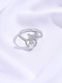 Elegant Women's Hollow Heart, Virgin Mary, Butterfly Open Ring, Decompression Rotating Daily Versatile Jewelry - Butterfly - View 7