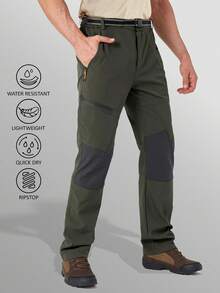 KEFITEVD Men's Water Resistant Hiking Pants All Seasons Quick Dry Working Cargo Pants - Army Green - View 5