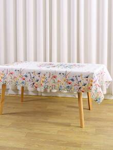1pc Spring Wildflowers Tablecloth - Polyester Butterfly Design Rectangular/Round Tablecover For Birthday Party Supplies, Kitchen Dining Room Table Decor, Festive Spring Summer Holiday Indoor/Outdoor Decor - Multicolor - View 11