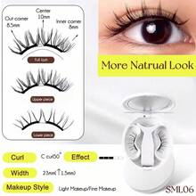 PALM LASHES 1 par de delineador magnético con pestañas magnéticas, pestañas magnéticas suaves mejoradas, pestañas postizas magnéticas portátiles con efecto natural, reutilizables, sin necesidad de pegamento, fáciles de poner y quitar (juego completo, cómodo) - Pestañas Naturales - Ver 12