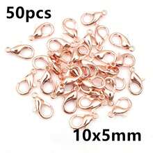 50pcs Small Alloy Lobster Clasp Hooks Connector For Necklace Bracelet Chain DIY Jewelry Making Accessories - Lobster Clasp - View 15